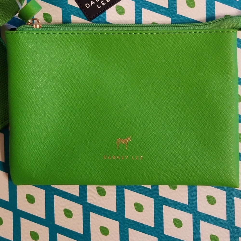 Dabney Lee Large Geometric Print Tote Green Blue - Picture 5 of 11